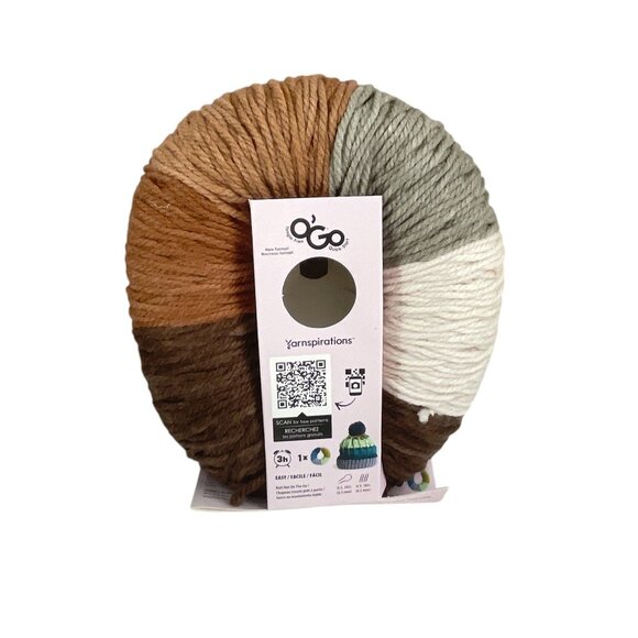 Caron OGo Colorama Yarn Tangled-Free Quick-Start 100% Acrylic Multicolor Brown/G - Picture 3 of 7